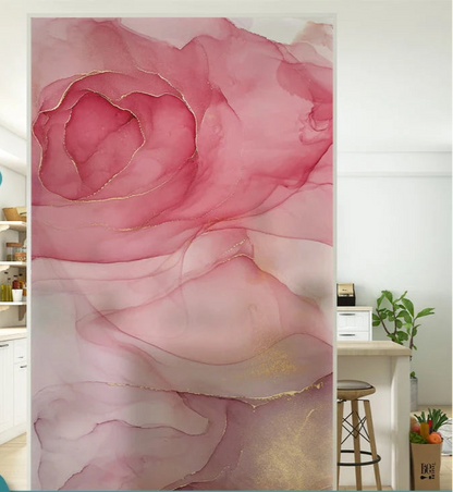 Fönsterfilm med rosa marmormönster