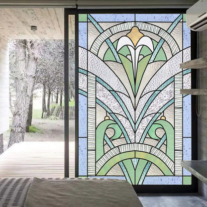 Fönsterfilm i glasdesign med Art Nouveau-stil