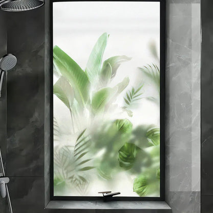 Fönsterfilm – Frostad design med tropiska blad