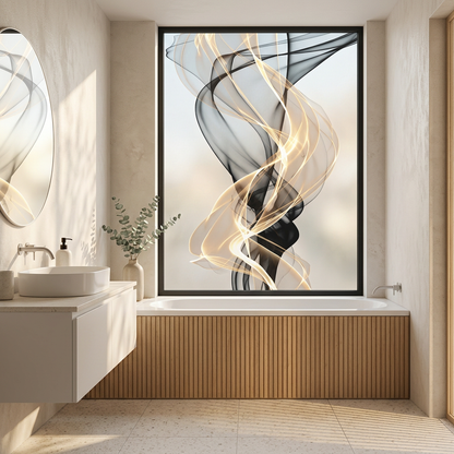 Fönsterfilm med abstrakt rökdesign